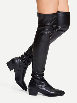 Thigh High Pointed Boots