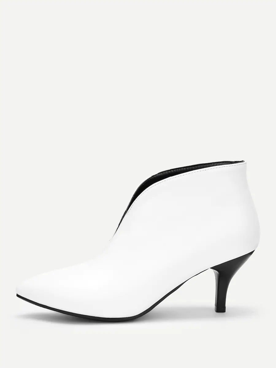 V cut ankle boots sales